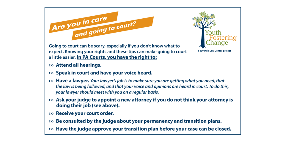 Youth Fostering Change Court Rights Card
