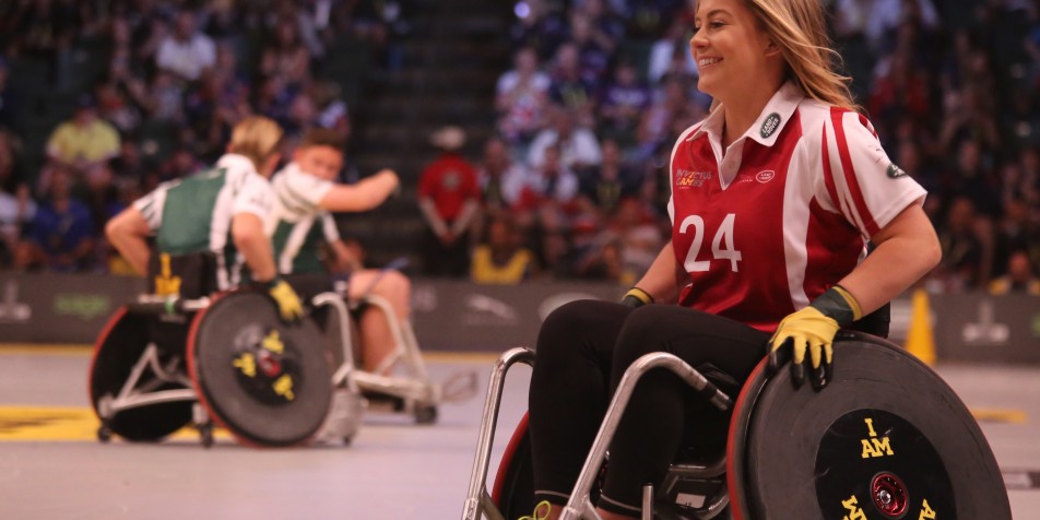 Photo of athlete in wheel chair.