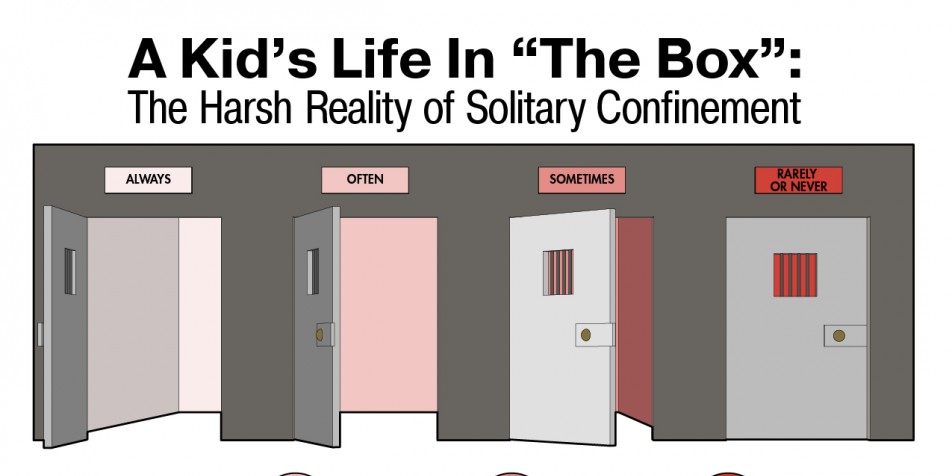 Infographic of solitary confinement facts.