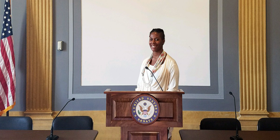 Shyara Hill at a congressional briefing in Washington, D.C.