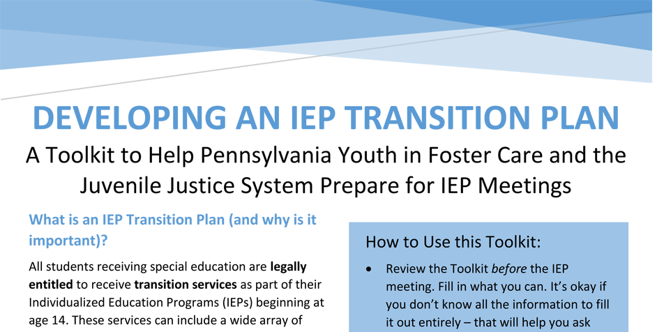Planning For Transition Before >> Developing An Iep Transition Plan Juvenile Law Center Planning For Transition Before >> Developing An Iep Transition Plan Juvenile Law Center