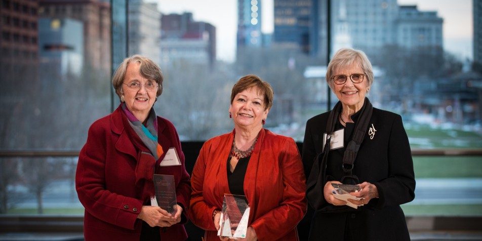 Photo of the 3 winners of the 2017 Leadership Prize