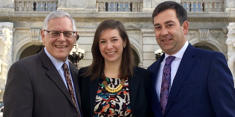 Juvenile Law Center staff attorney, Kate Burdick, with JB's counsel.