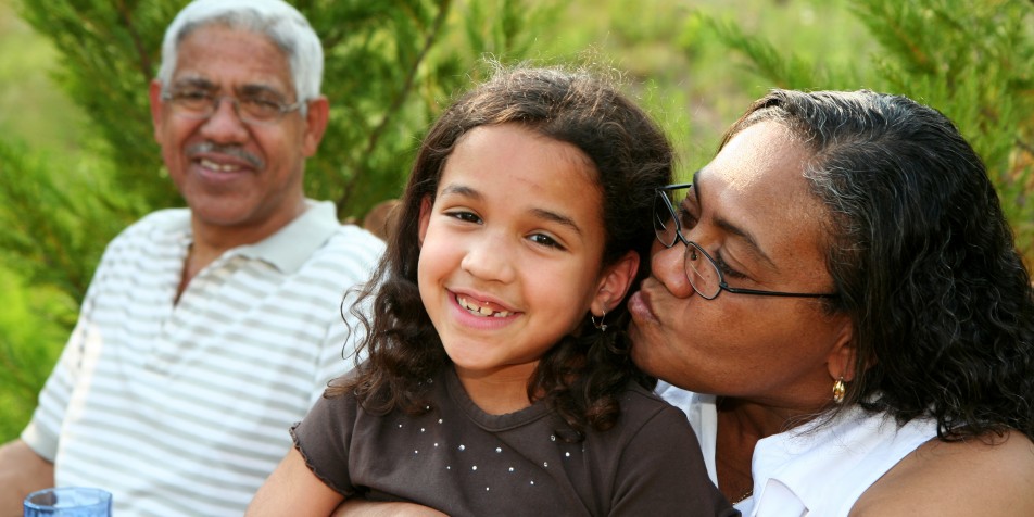 Child with older relatives