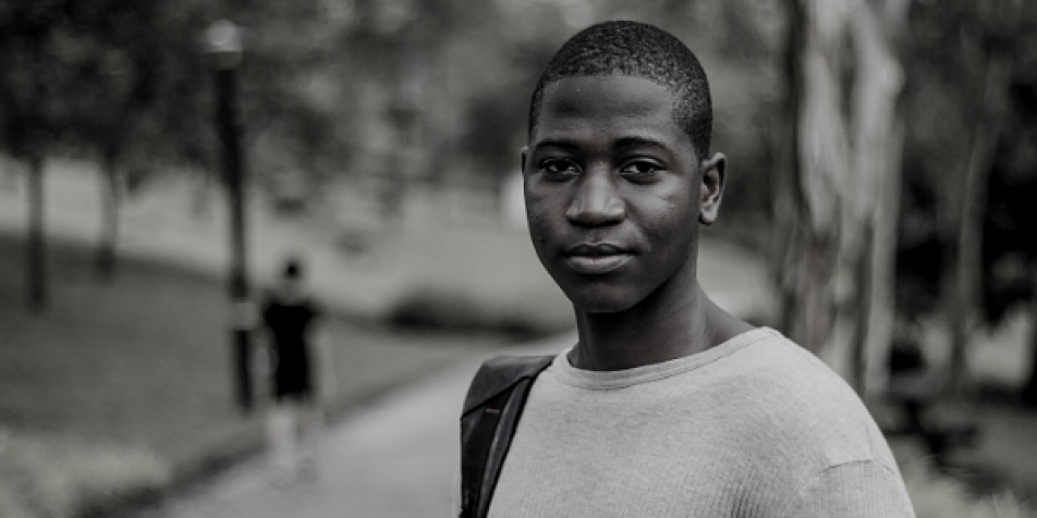 young man on college campus