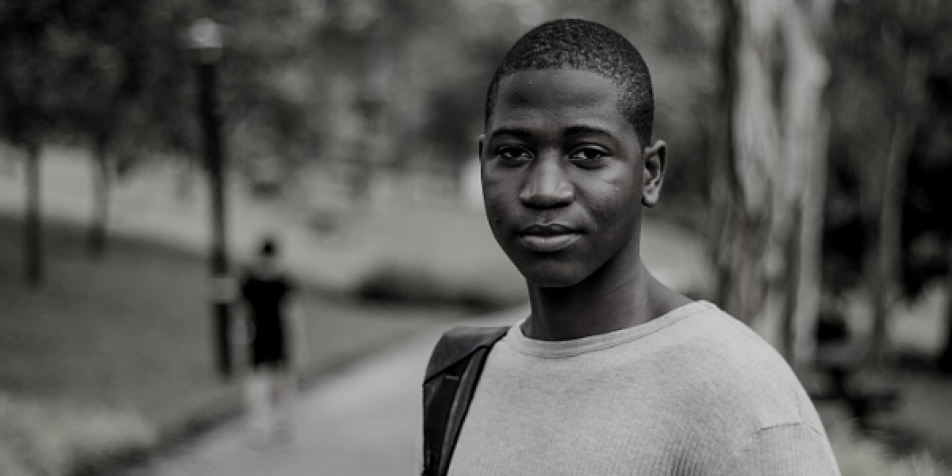 young man on college campus 