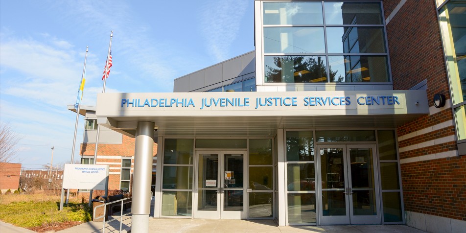 Entrance to Philadelphia Juvenile Justice Services Center