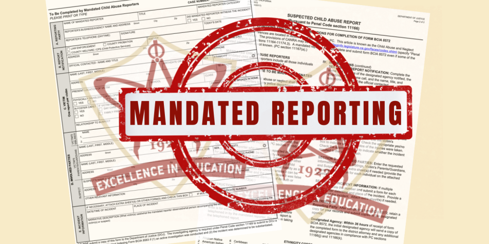 Graphic of mandated reporting forms.