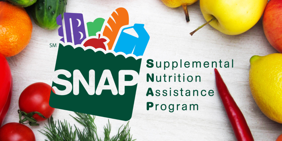 Image of groceries in a bag with a SNAP logo